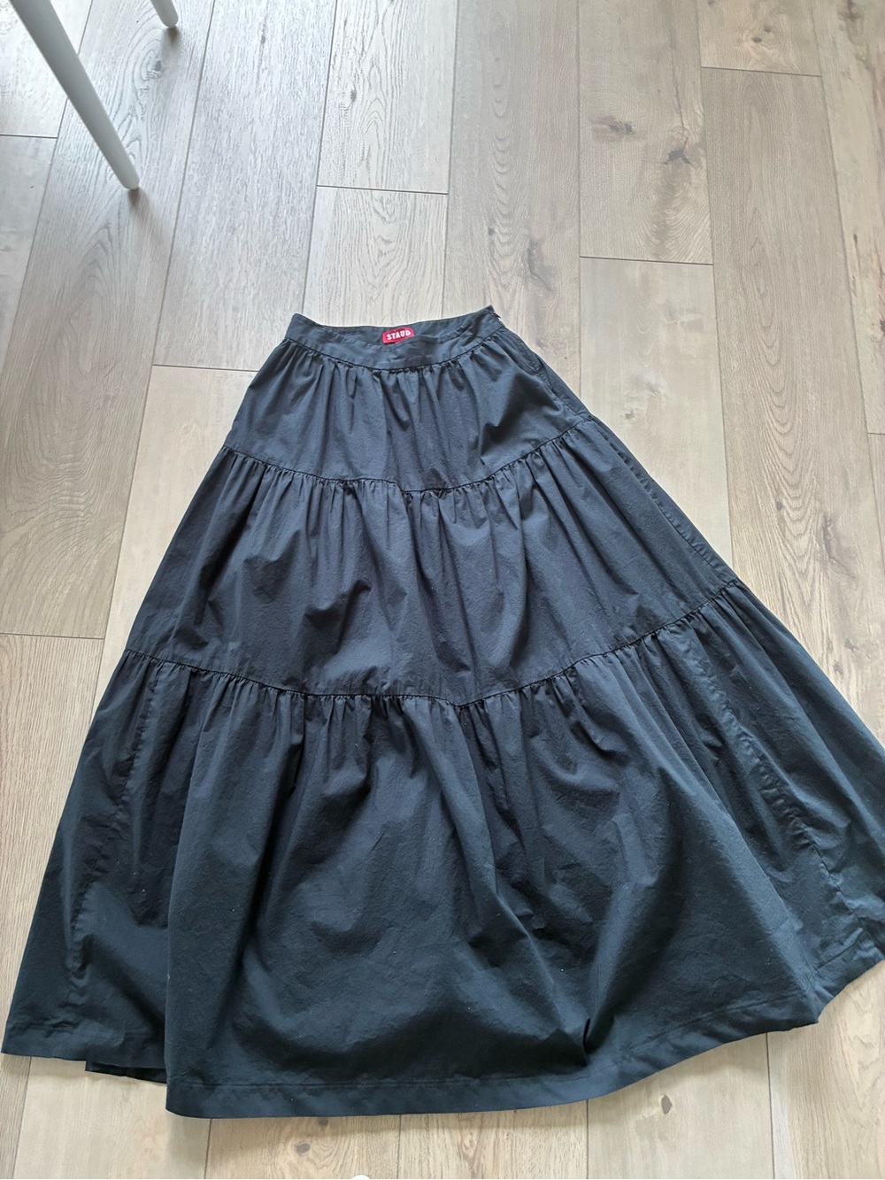STAUD Black Tiered Maxi Skirt - Unbranded